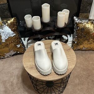 SM White Platform Slip-On Shoes